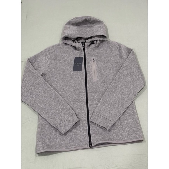 NWT Mens VRST Pinnacle Fleece Gray Full-Zip Moisture Wicking Hooded Jacket - SM - Picture 1 of 8